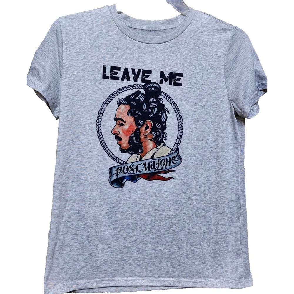 Post Malone Leave Me Gray T-shirt Size Medium Rap